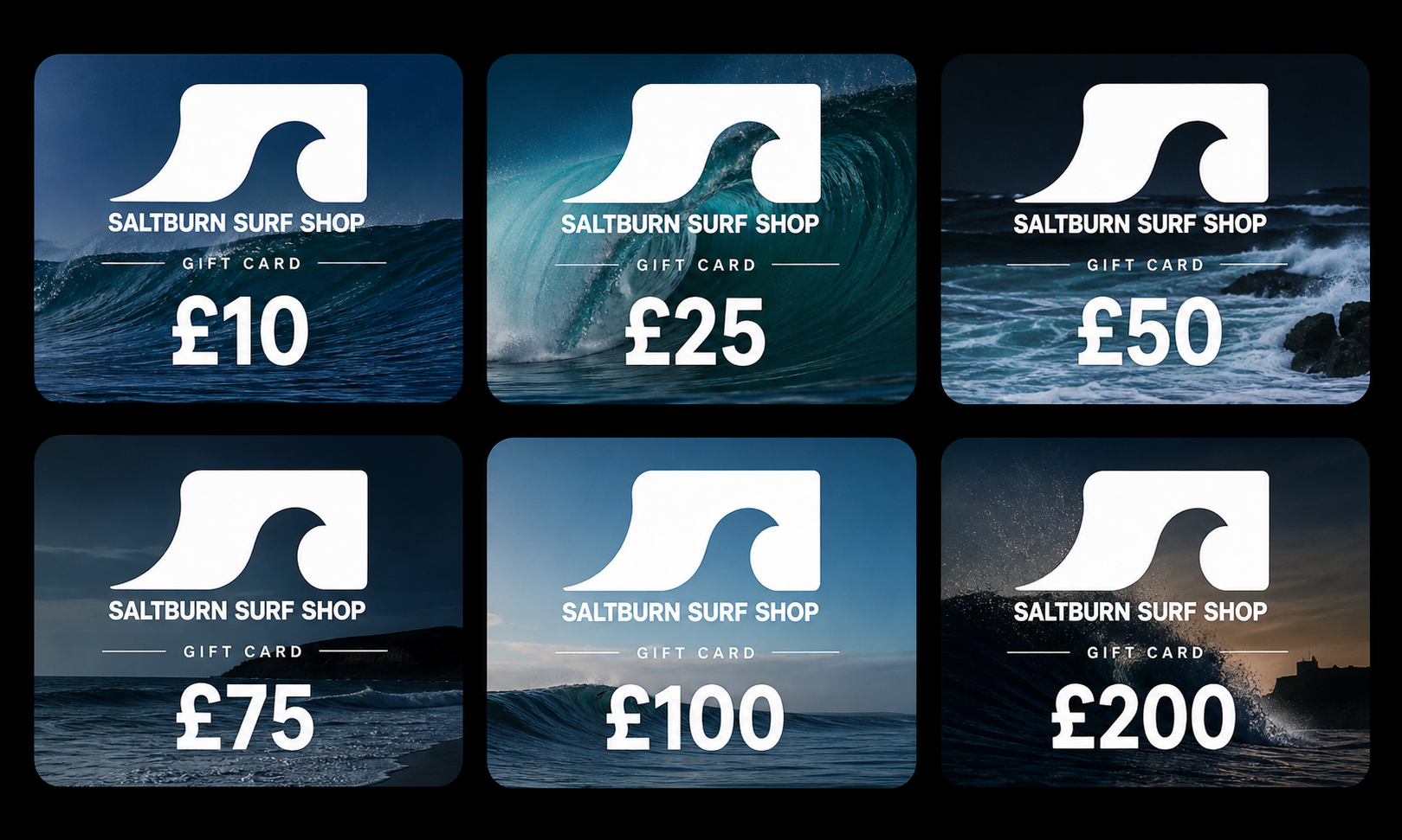 Saltburn Surf Shop Gift Card £10 - £200