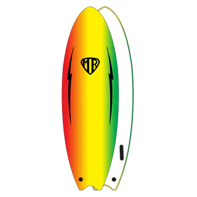 MR Surfboards / EZI Rider Twin Fin / Rasta 6ft 6